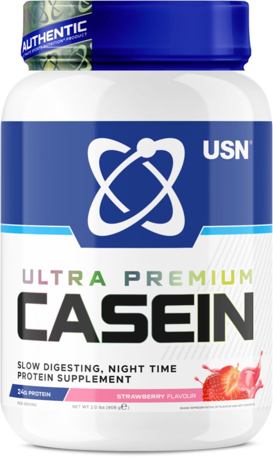USN Casein Protein, 908g, jahoda