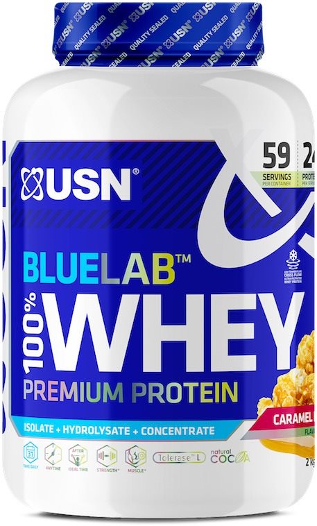 USN BlueLab 100% Whey Premium Protein, 2000g, karamelový popcorn