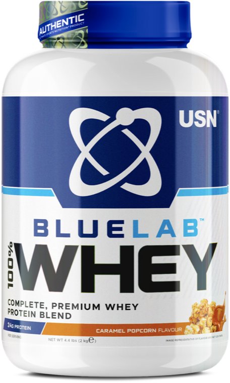 USN Bluelab 100% Whey Premium Protein 908 g - karamel/ popcorn