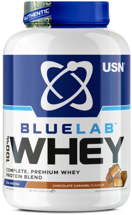 USN BlueLab 100% Whey Premium Protein, 908 g, čokoláda s karamelem