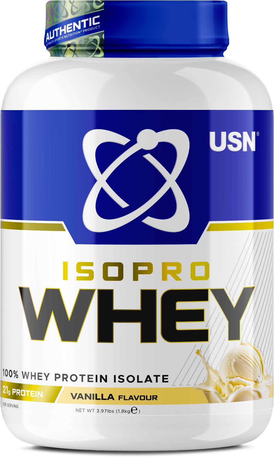 USN IsoPro Whey Protein Isolate, 900 g, vanilka