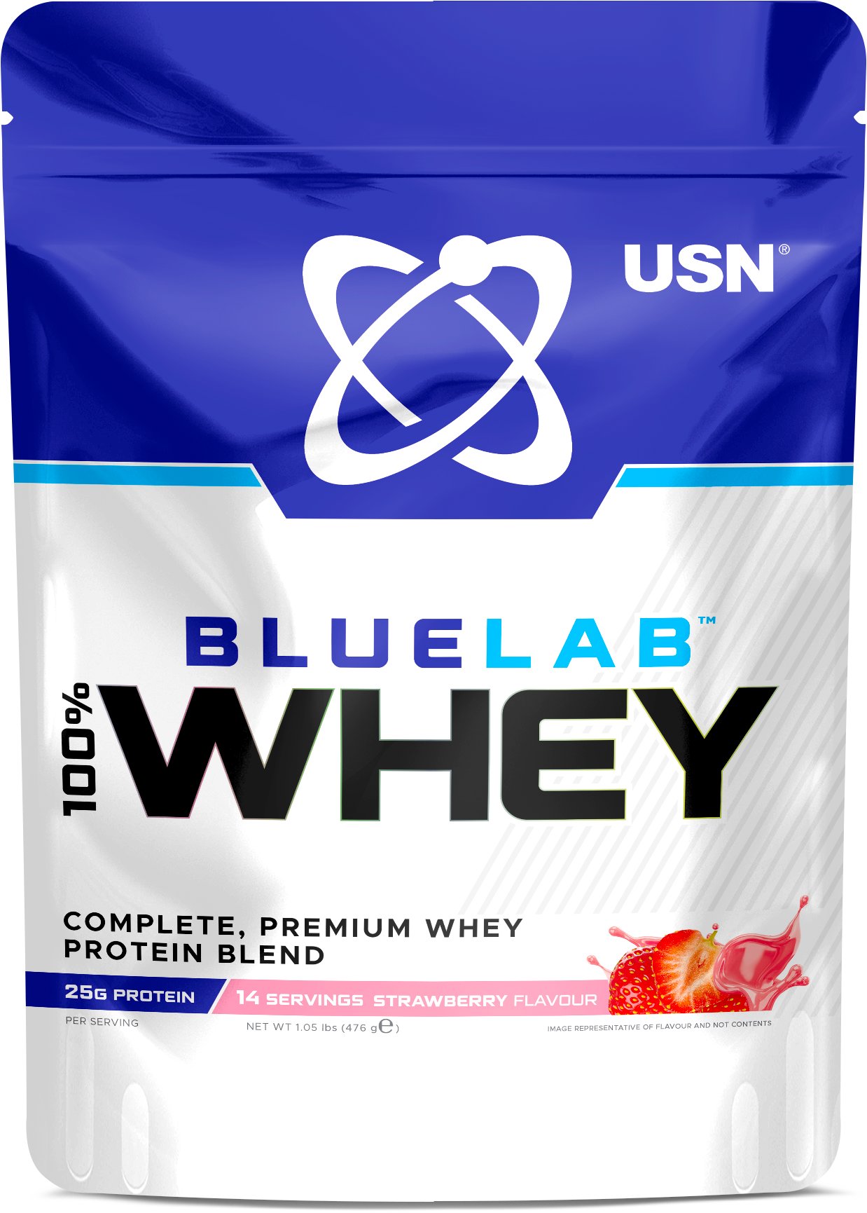 USN BlueLab 100% Whey Premium Protein, 476 g, jahoda