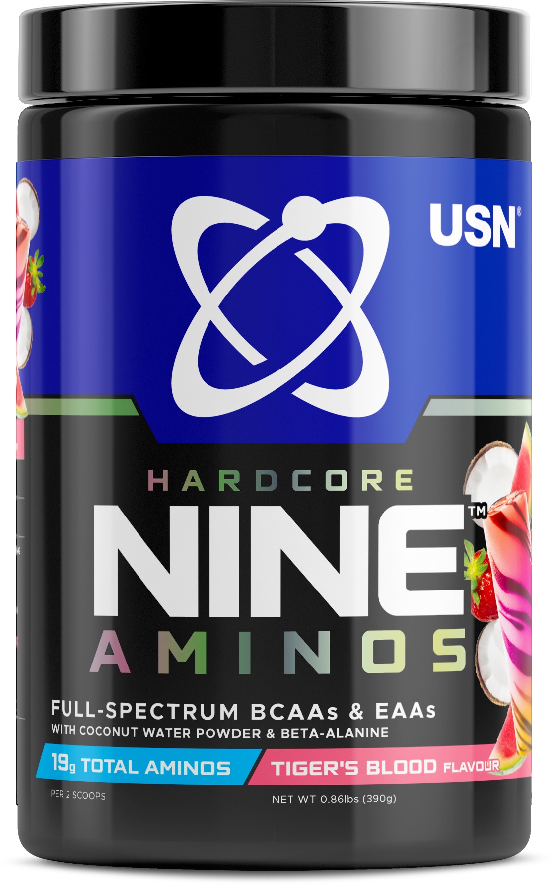 USN HardCore Nine Aminos 390 g, tygří krev