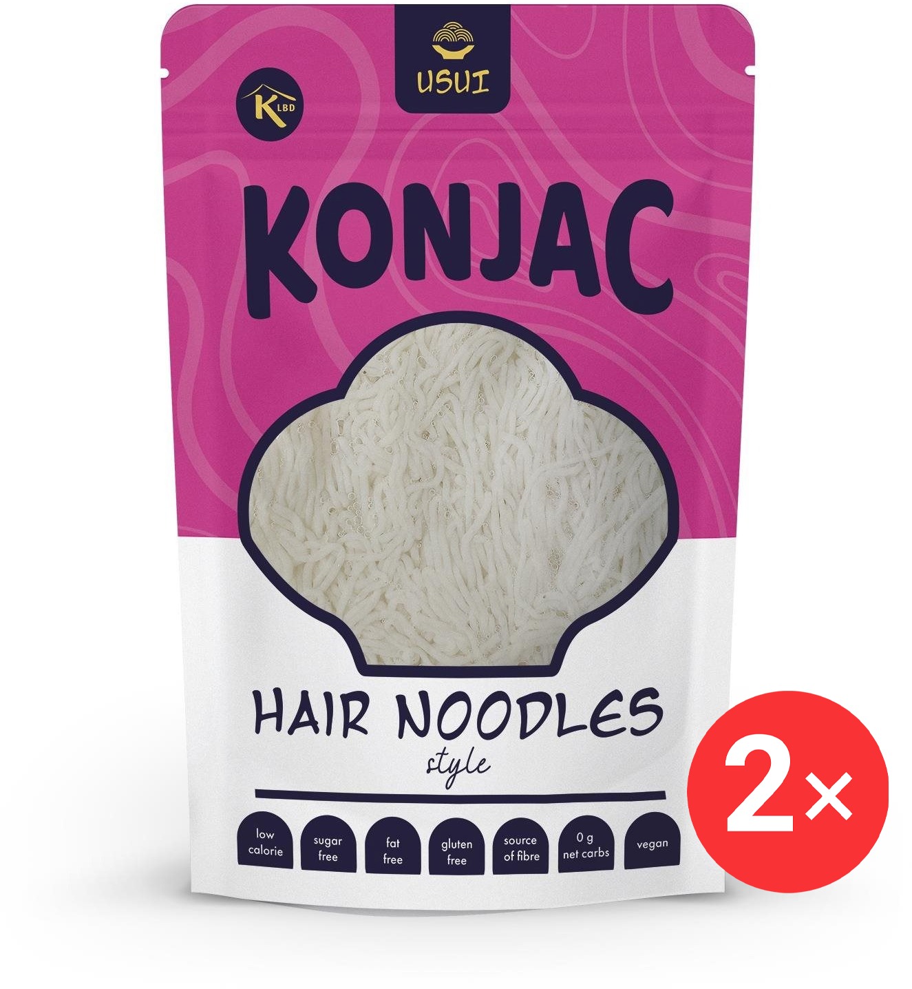 USUI Konjacové vlasové nudle v nálevu 2 x 270g