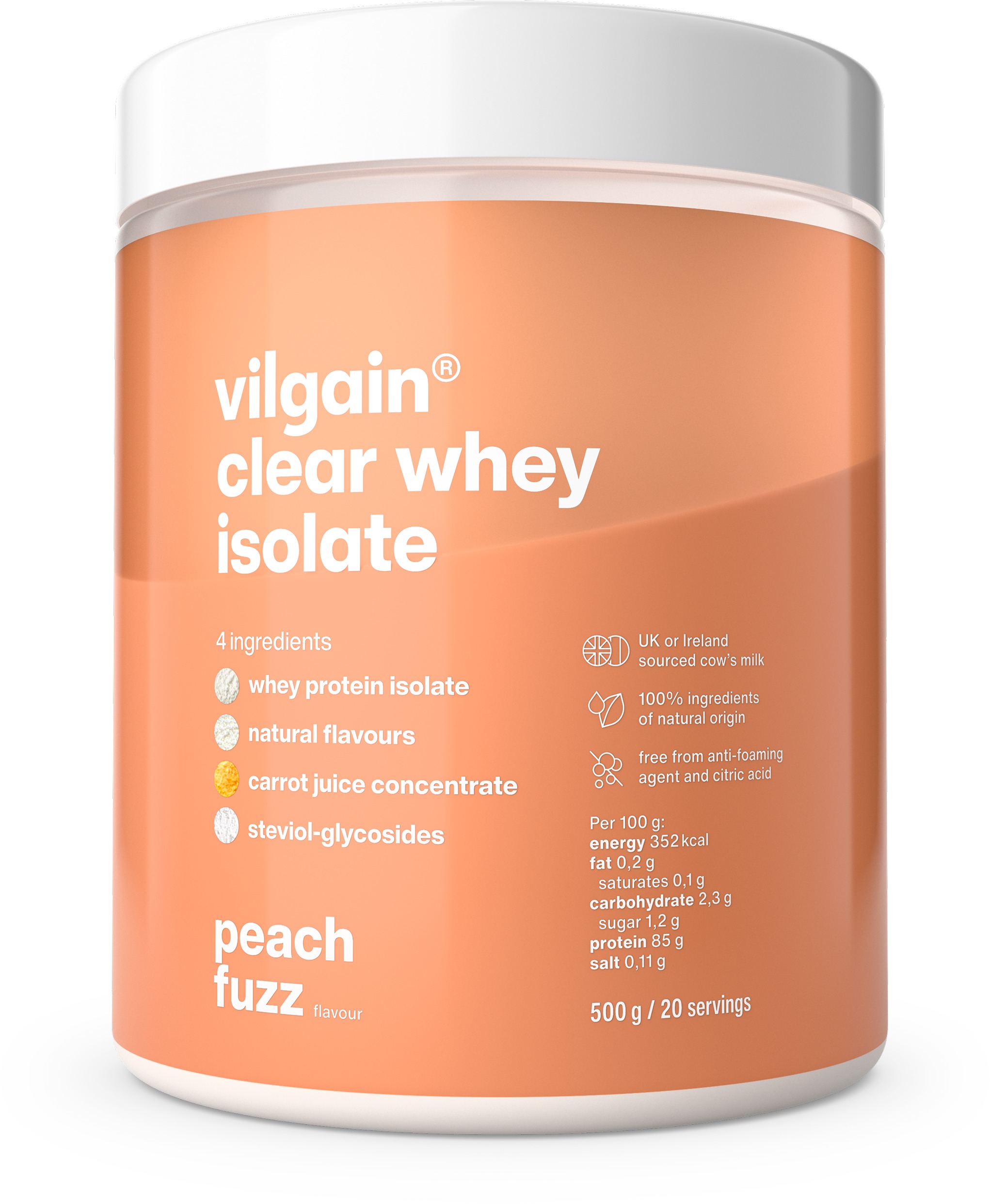 Vilgain Clear Whey Isolate 500 g Peach fuzz