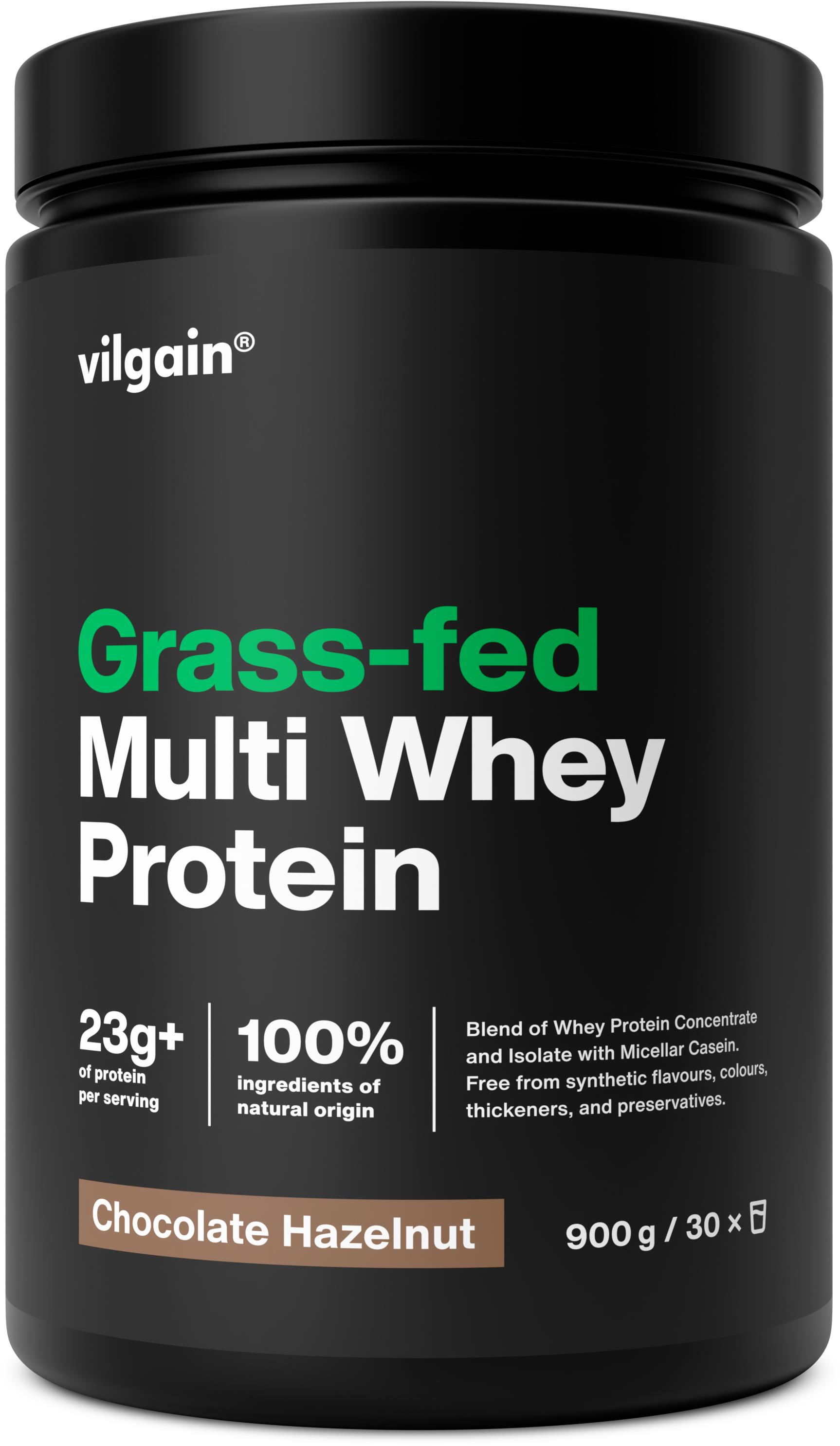 Vilgain Grass-Fed Multi Whey Protein 900 g Chocolate and hazelnut