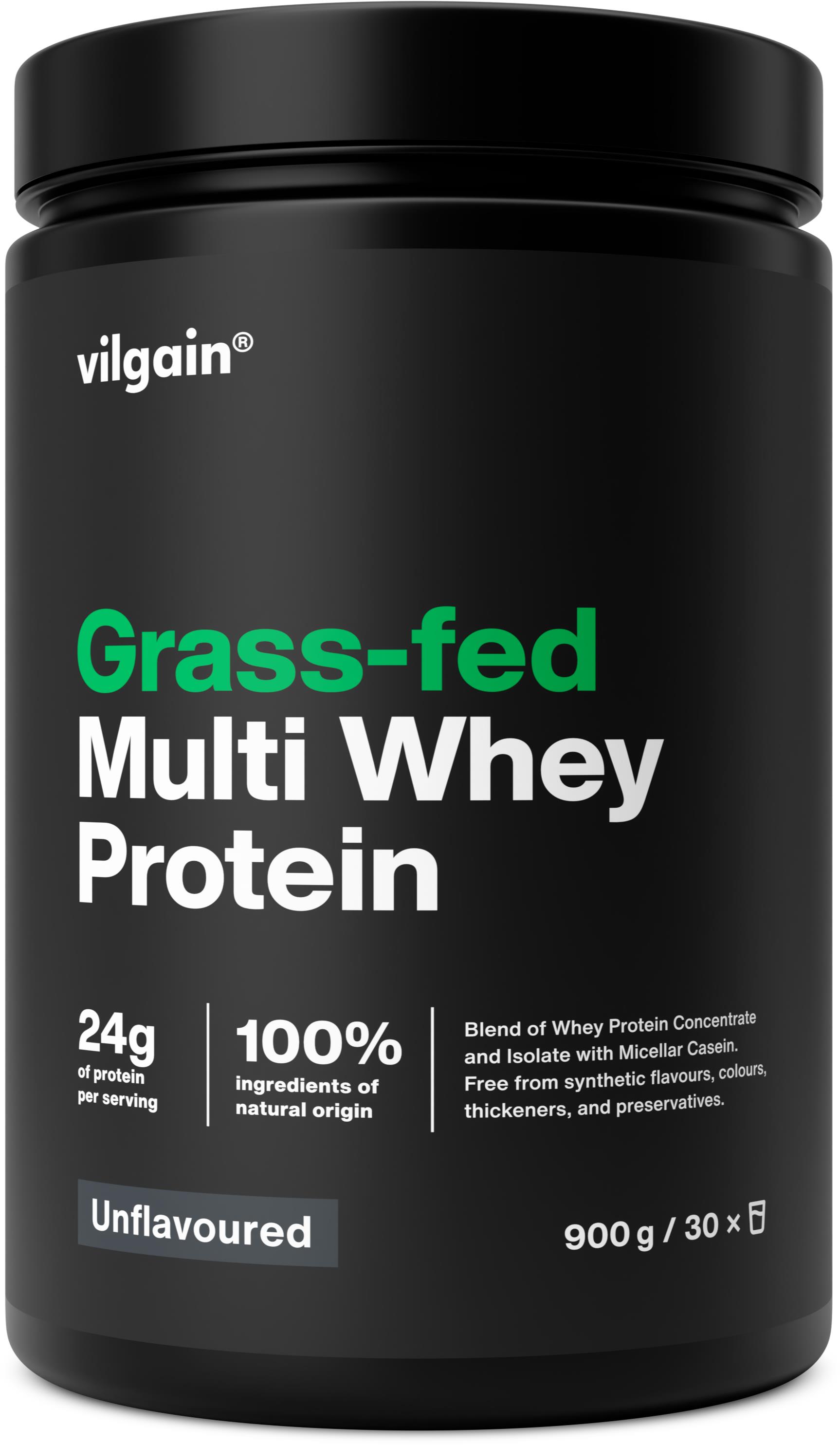Vilgain Grass-Fed Multi Whey Protein 900 g Unflavoured