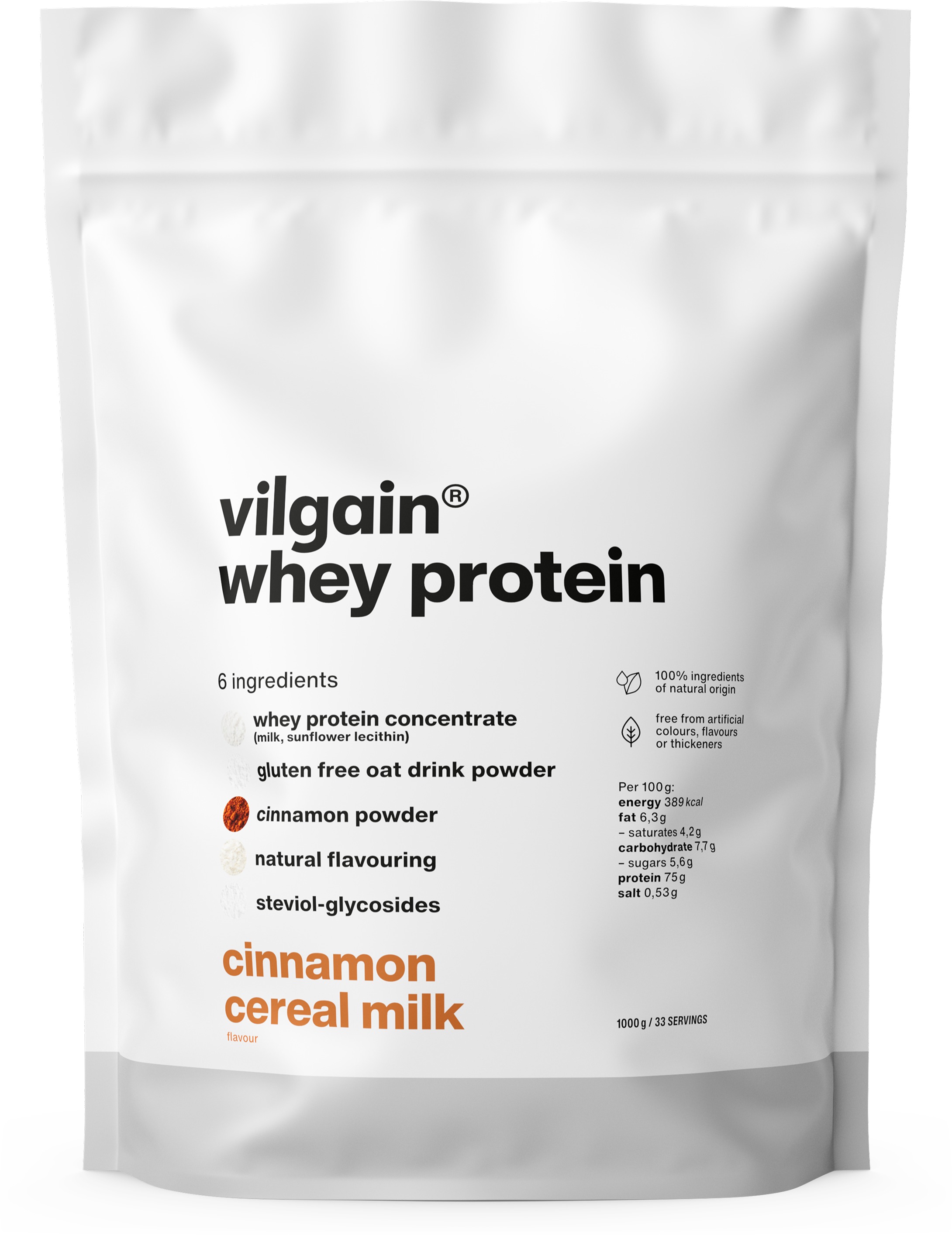 Vilgain Whey Protein 1000 g Cinnamon Cereal Milk