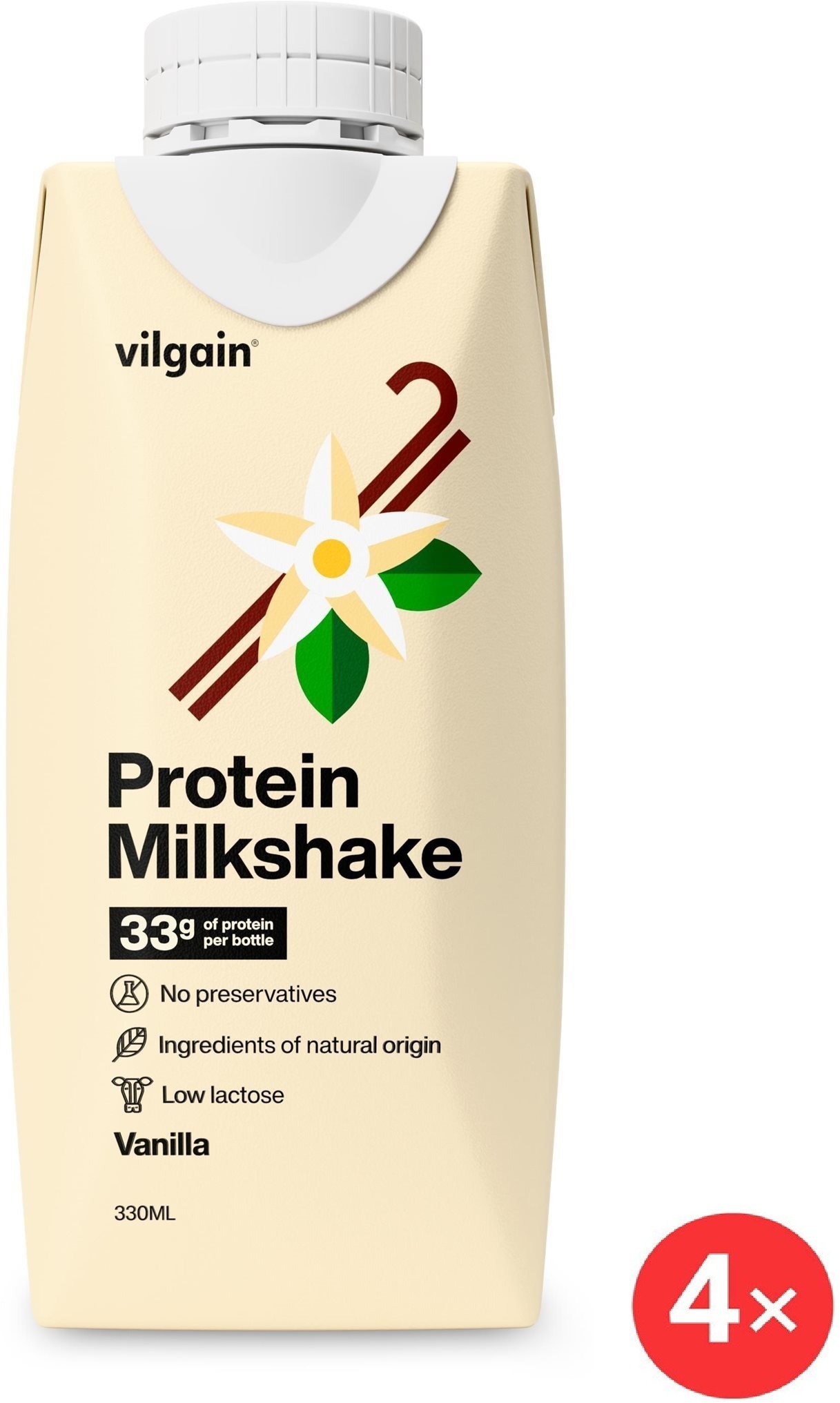 Vilgain Protein Milkshake 4 x 330 ml vanilla