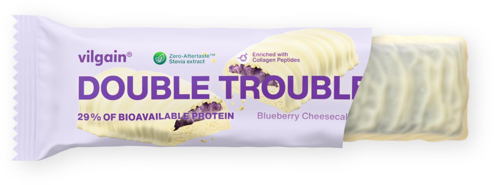 Vilgain Double Trouble Protein Bar 55 g Blueberry cheesecake