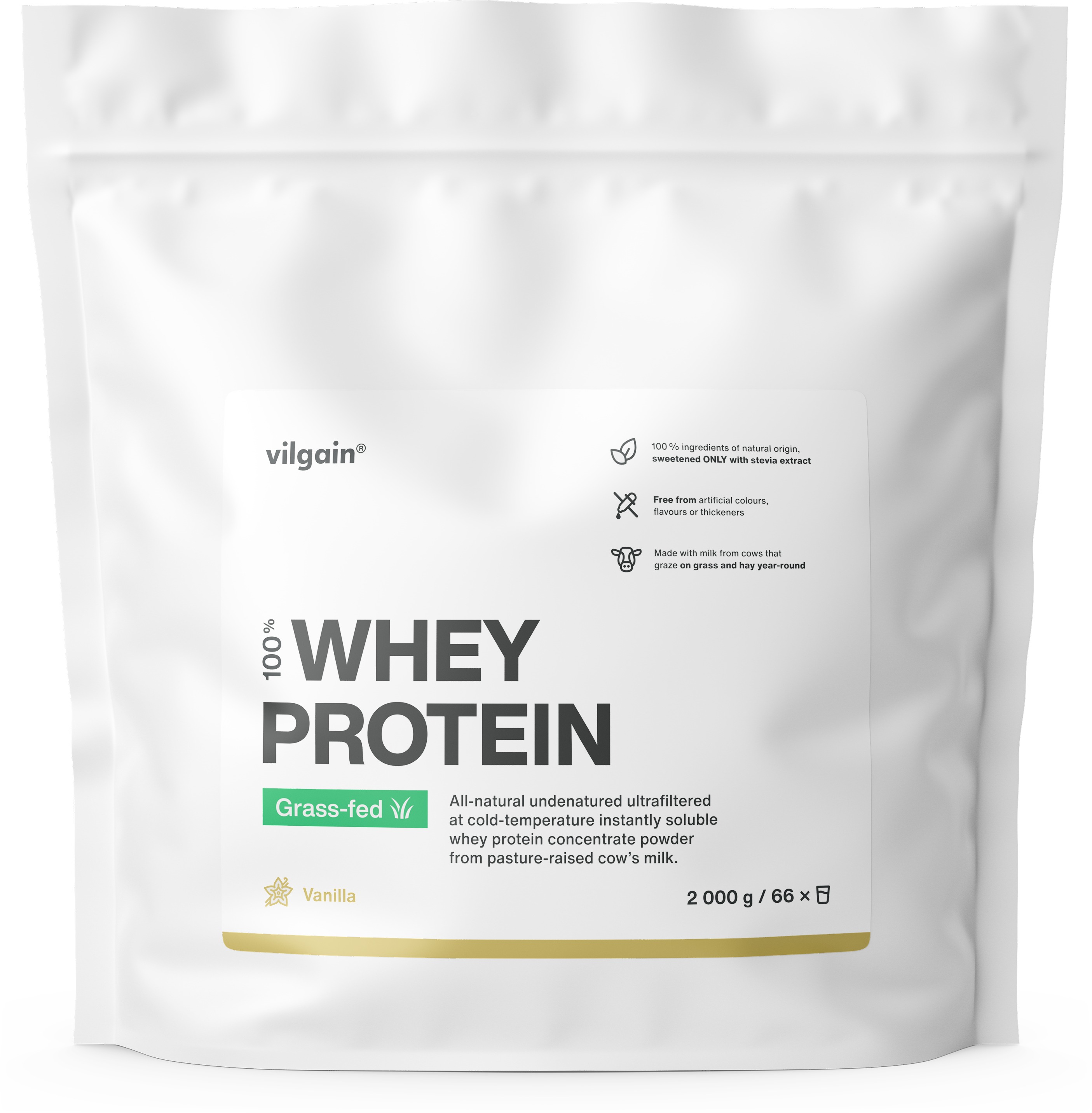 Vilgain Grass-Fed Whey Protein 2000 g vanilla