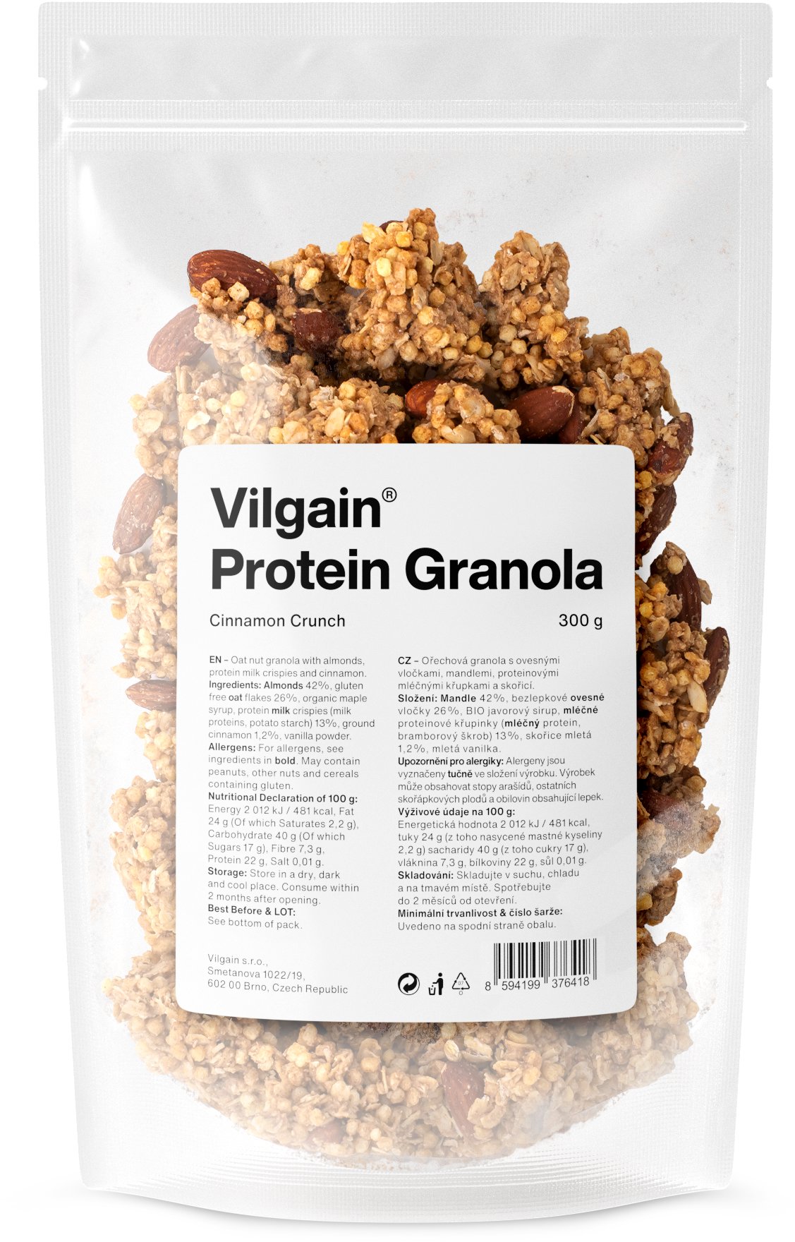 Vilgain Protein Granola křupavá skořice 350 g