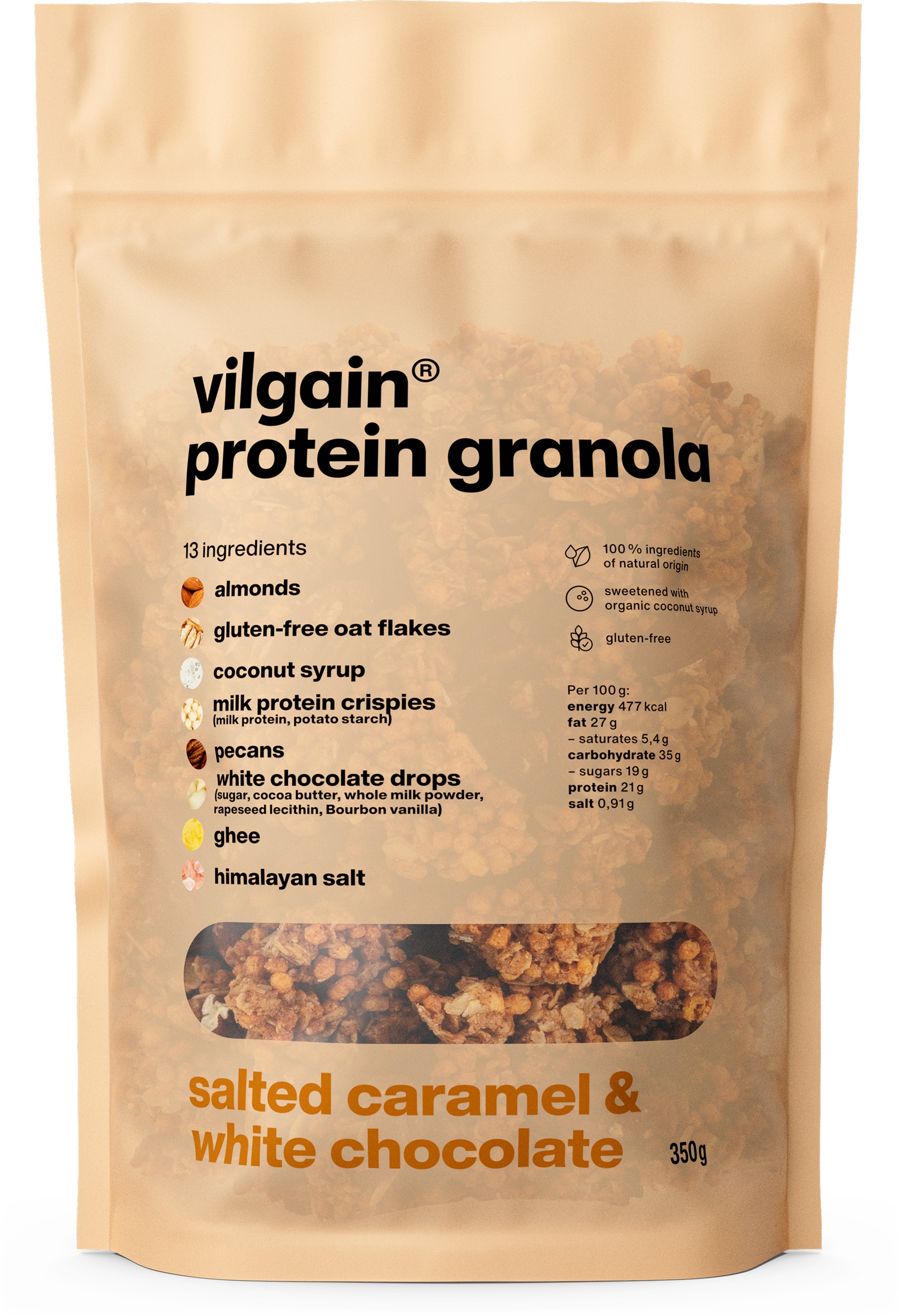 Vilgain Protein Granola slaný karamel s bílou čokoládou 350 g