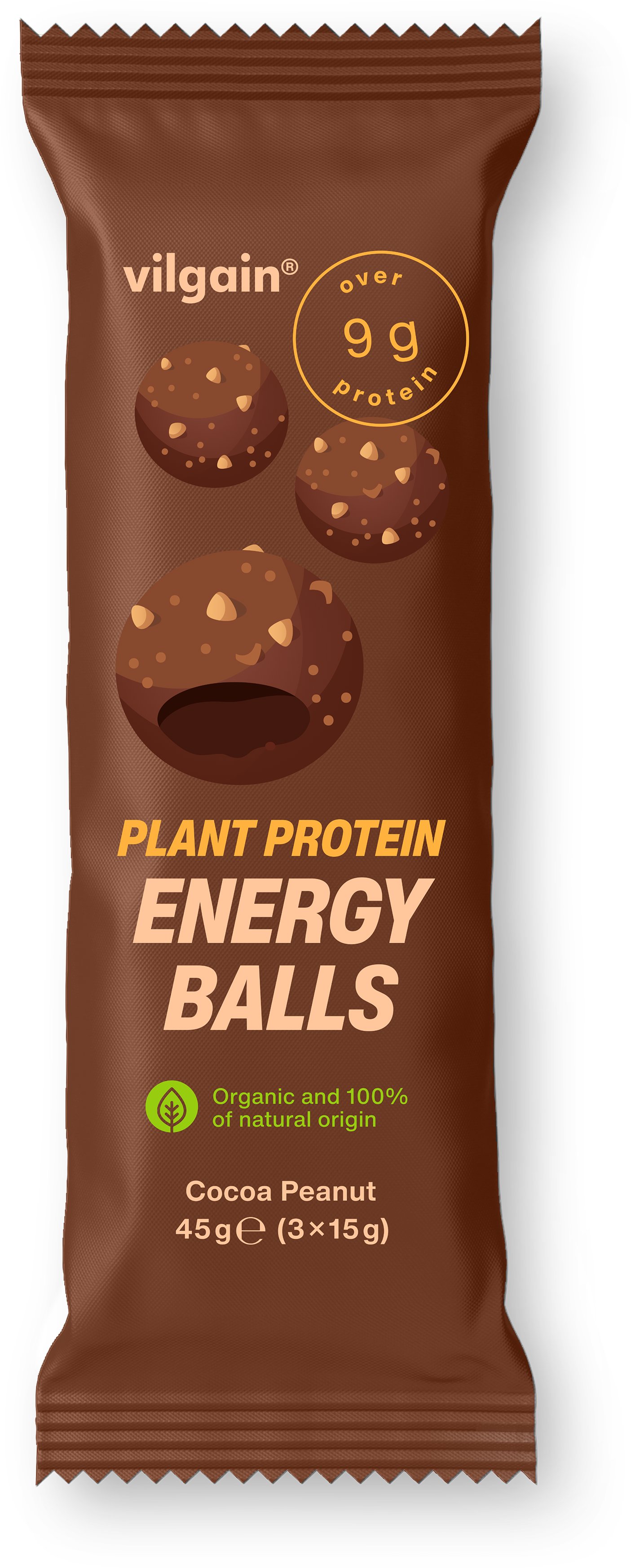 Vilgain Plant Protein Energy Balls BIO kakao 45 g (3 × 15 g)