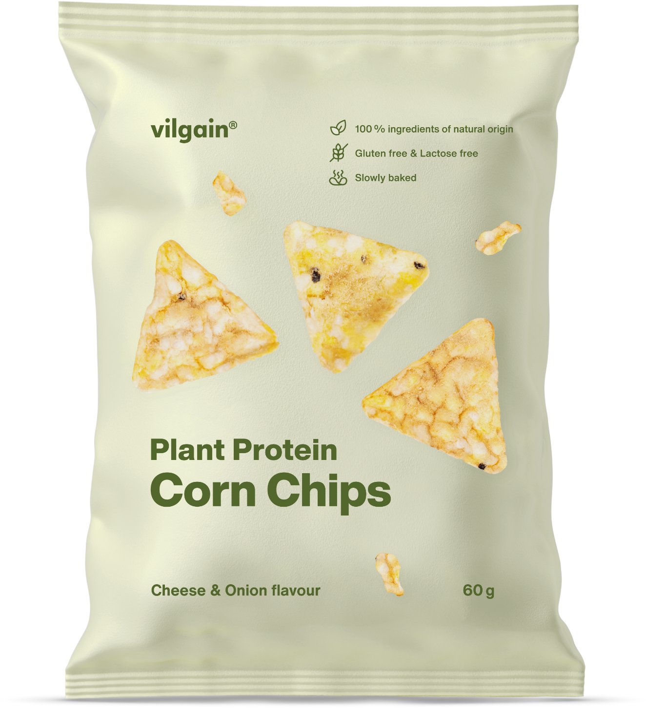 Vilgain Kukuřičné proteinové chipsy BIO 60 g Cibule se sýrem