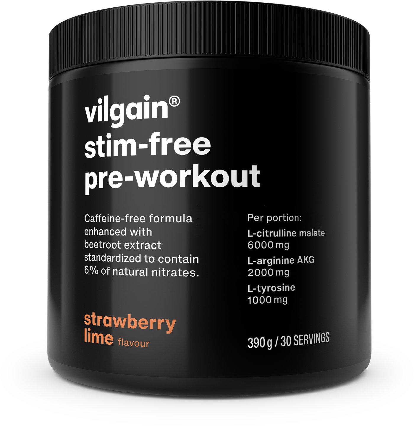 Vilgain Pre-Workout bez stimulantů 3.0 Jahoda a limetka 390 g