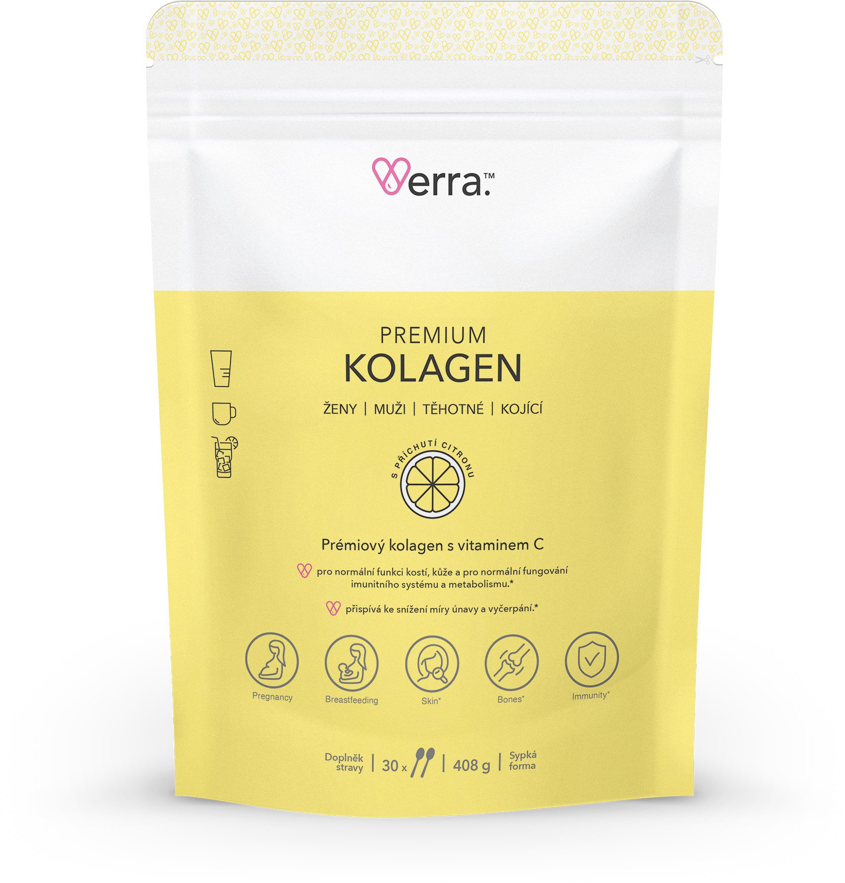 VERRA Premium Kolagen s citronovou příchutí 408g