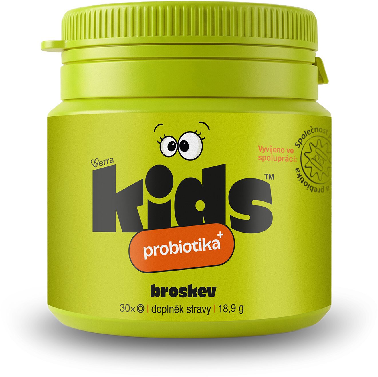 VERRA Kids Probiotika+ broskev 30 tablet