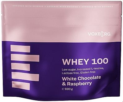 VOXBERG Protein Whey 100 Bílá Čokoláda & Malina 990 g
