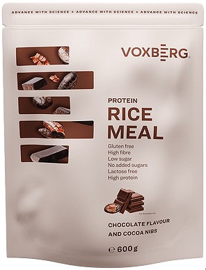 VOXBERG Protein Rice Meal Čokoláda kakaové nibsy 600 g