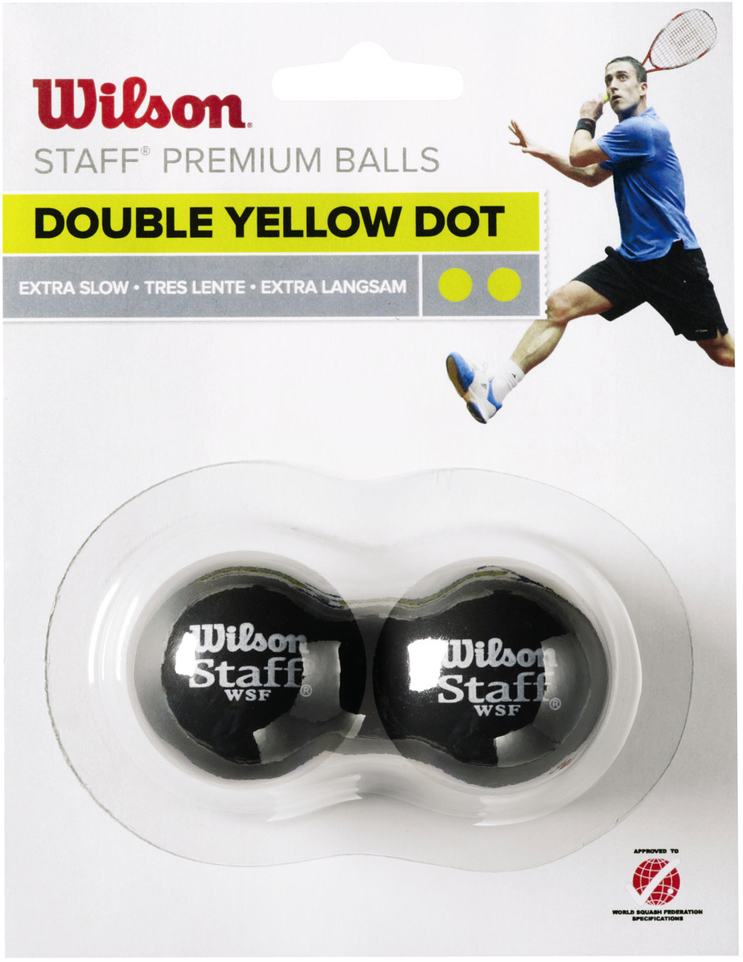 Wilson Staff Squash 2 Ball DBL YEL DOT