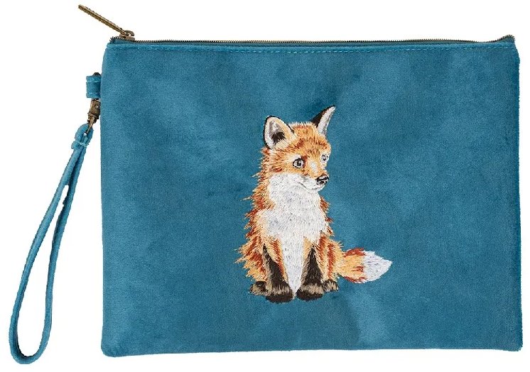 Wrendale Designs Vyšívaná kosmetická taška Liška