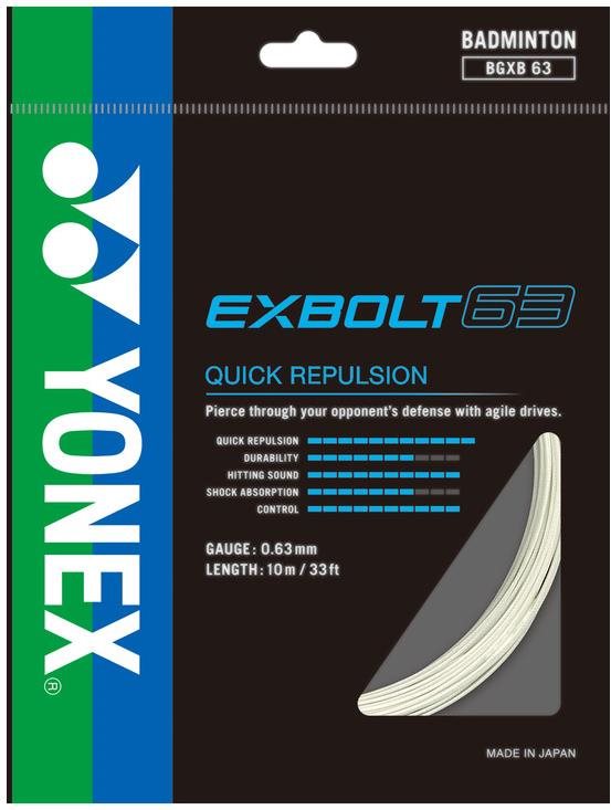 Badmintonový výplet YONEX EXBOLT 63 - 10 m Barva: Bílá, kód: KNB63EXBS-501
