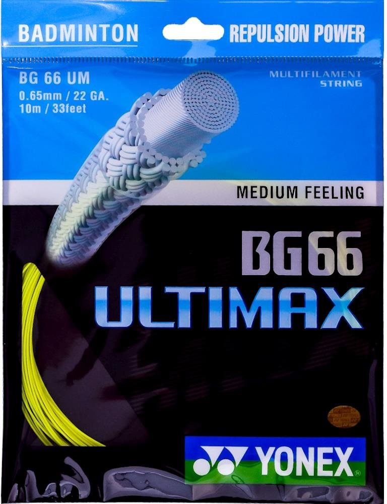 Yonex BG 66 ULTIMAX Badmintonový výplet, žlutá, velikost