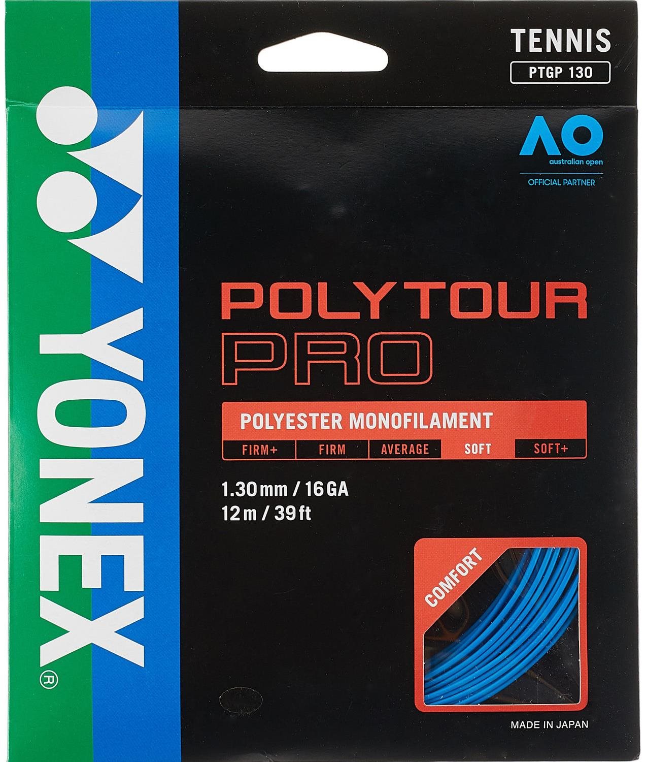Tenisový výplet YONEX PolyTour PRO 130 - 12 m Barva: Modrá, kód: K130P12-506