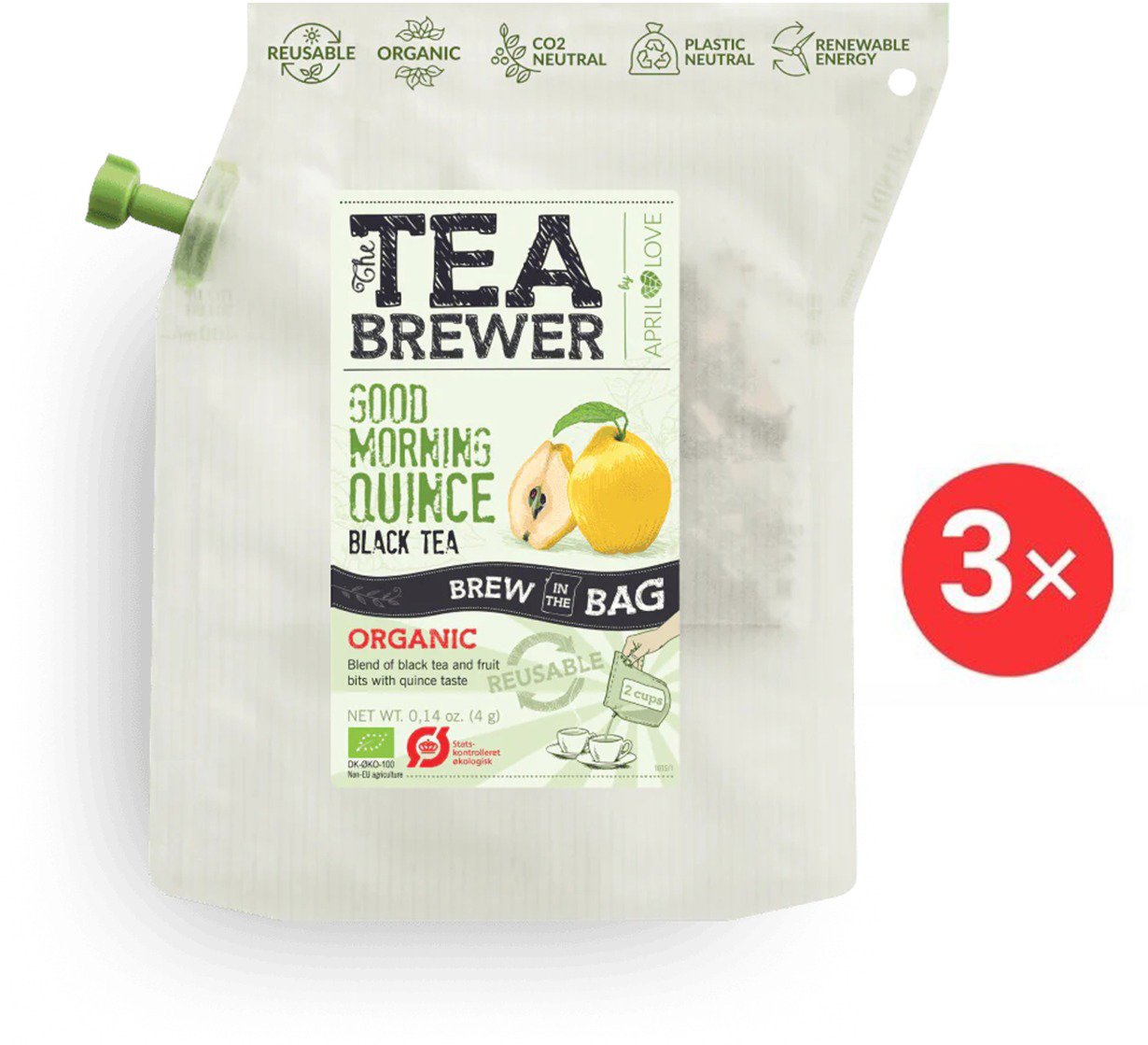 THE BREW COMPANY Černý čaj – Black good morning Quince tea 3 ks
