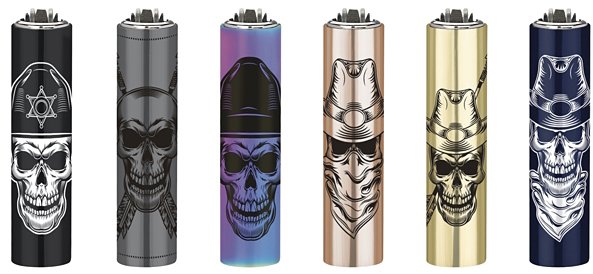 Flamagas S.A. Clipper MetalC.Western Skulls, kolekce 6 kusů