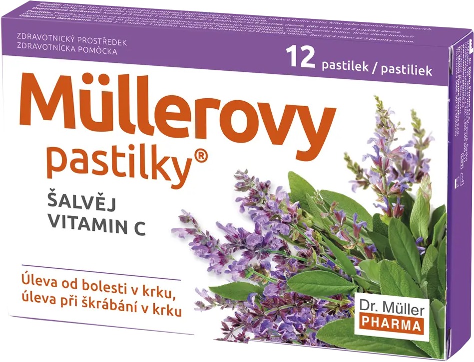 Müllerovy pastilky se šalvějí 12 ks