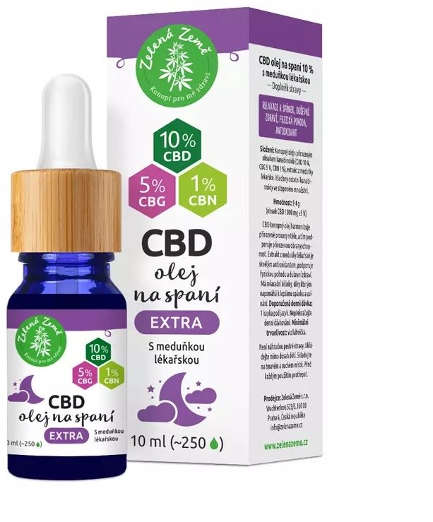 Zelená Země CBD kapky na spaní EXTRA, 10 ml