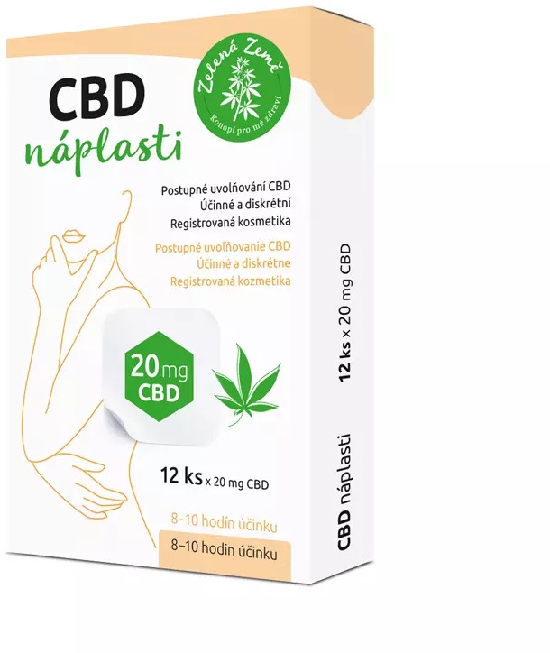 Zelená Země CBD náplasti, 12 ks