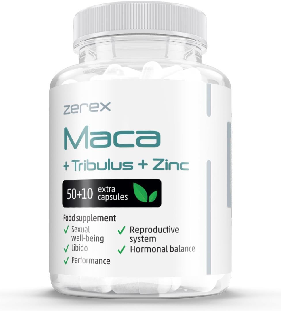 Zerex Maca + Tribullus + Zinc, 60 kapslí