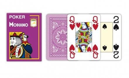 Modiano Texas Poker Size - 4 Jumbo Index - Profi plastové karty - fialová
