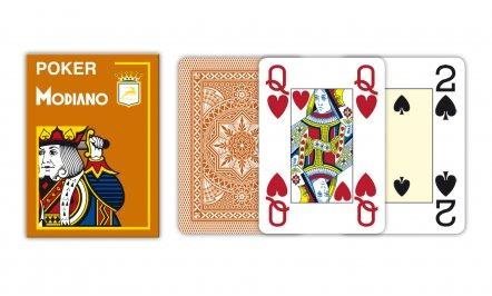 Modiano Texas Poker Size - 4 Jumbo Index - Profi plastové karty - hnědá