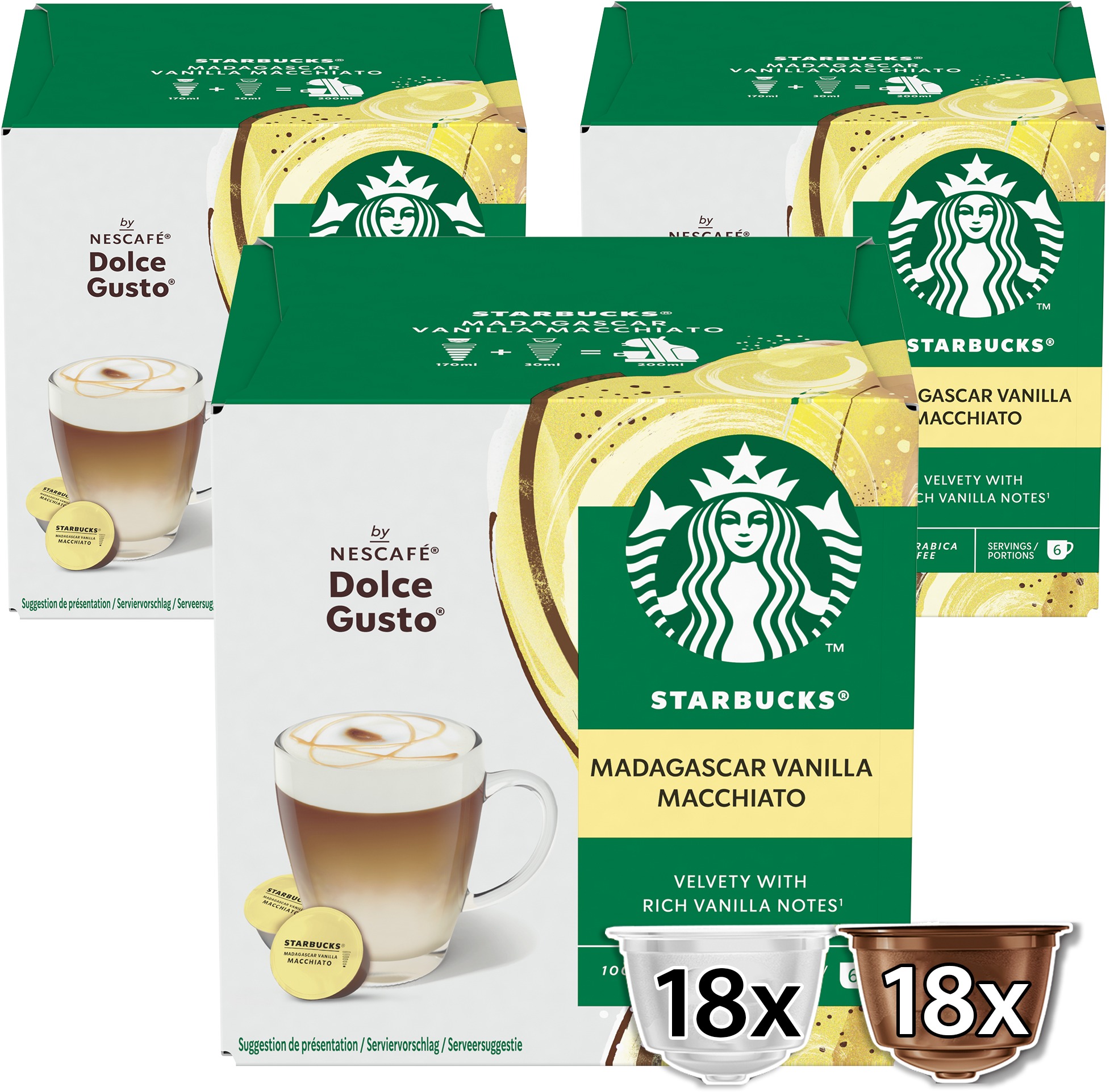 STARBUCKS® Madagascar Vanilla Macchiato by NESCAFÉ® Dolce Gusto® - 36 kapslí (18 porcí)