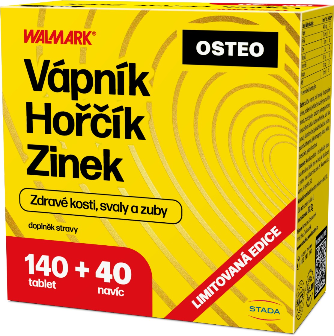 Walmark Vápník Hořčík Zinek Osteo 140+40 tablet