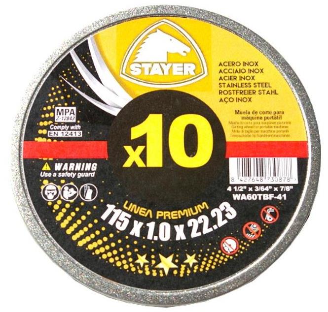 Stayer Kotouč řezný na kov Premium T41, 125 × 1 × 22,23 mm, 10 ks