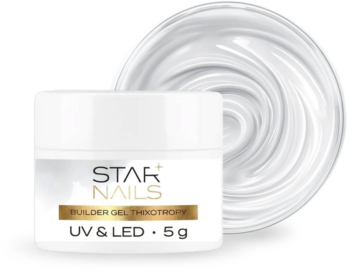 Starnails UV/LED Builder Gel Thixotropy, 5 g 002 Milky, mléčně bílý stavební tixo gel