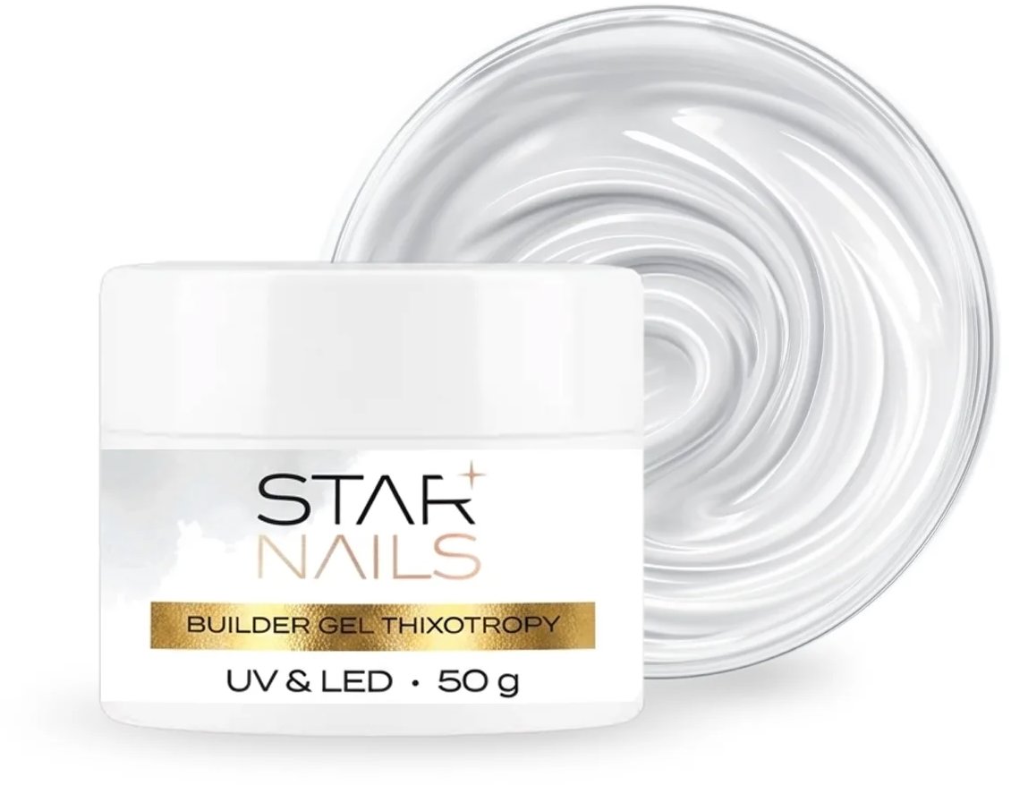 Starnails UV/LED Builder Gel Thixotropy, 50 g 002 Milky, mléčně bílý stavební tixo gel