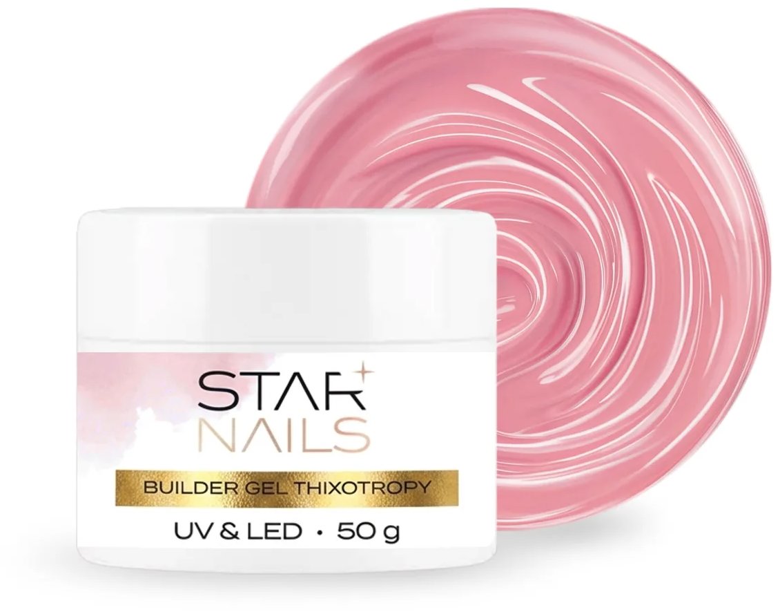 Starnails UV/LED Builder Gel Thixotropy, 50 g 005 Powder Pink, pudrově růžový stavební tixo gel