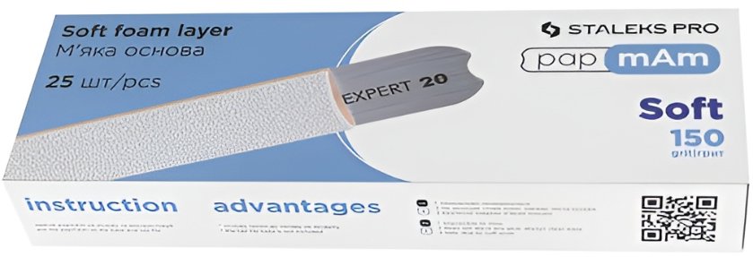 Staleks Expert 20 papmAm - náhradní brusné papíry pro přímý pilník bílé, 150 grit, 25 ks