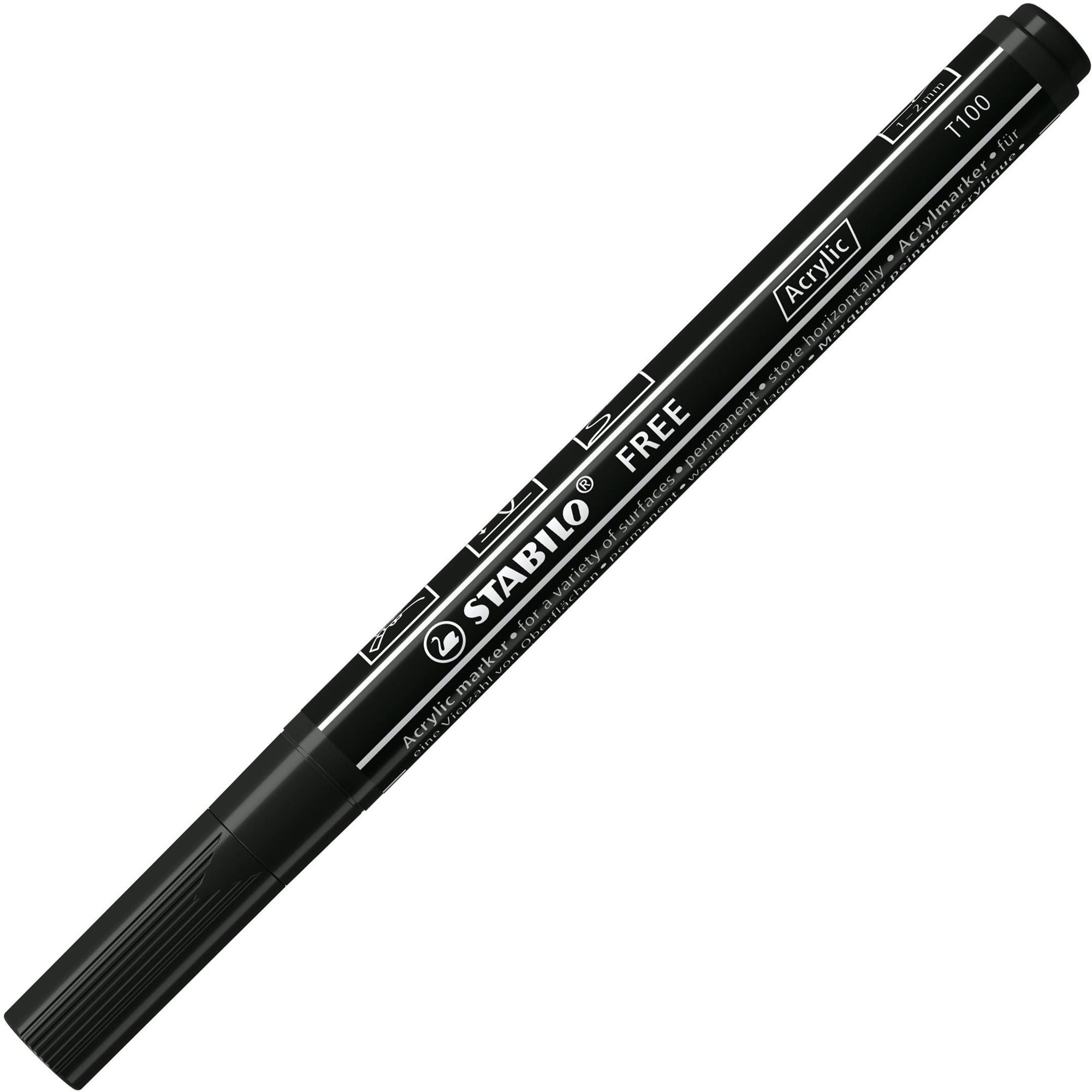 STABILO FREE Acrylic T100 1 - 2 mm, černý