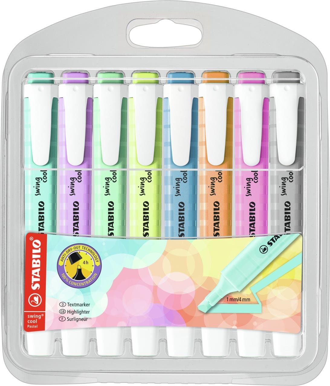 STABILO Swing Cool Pastel - balení 8 ks