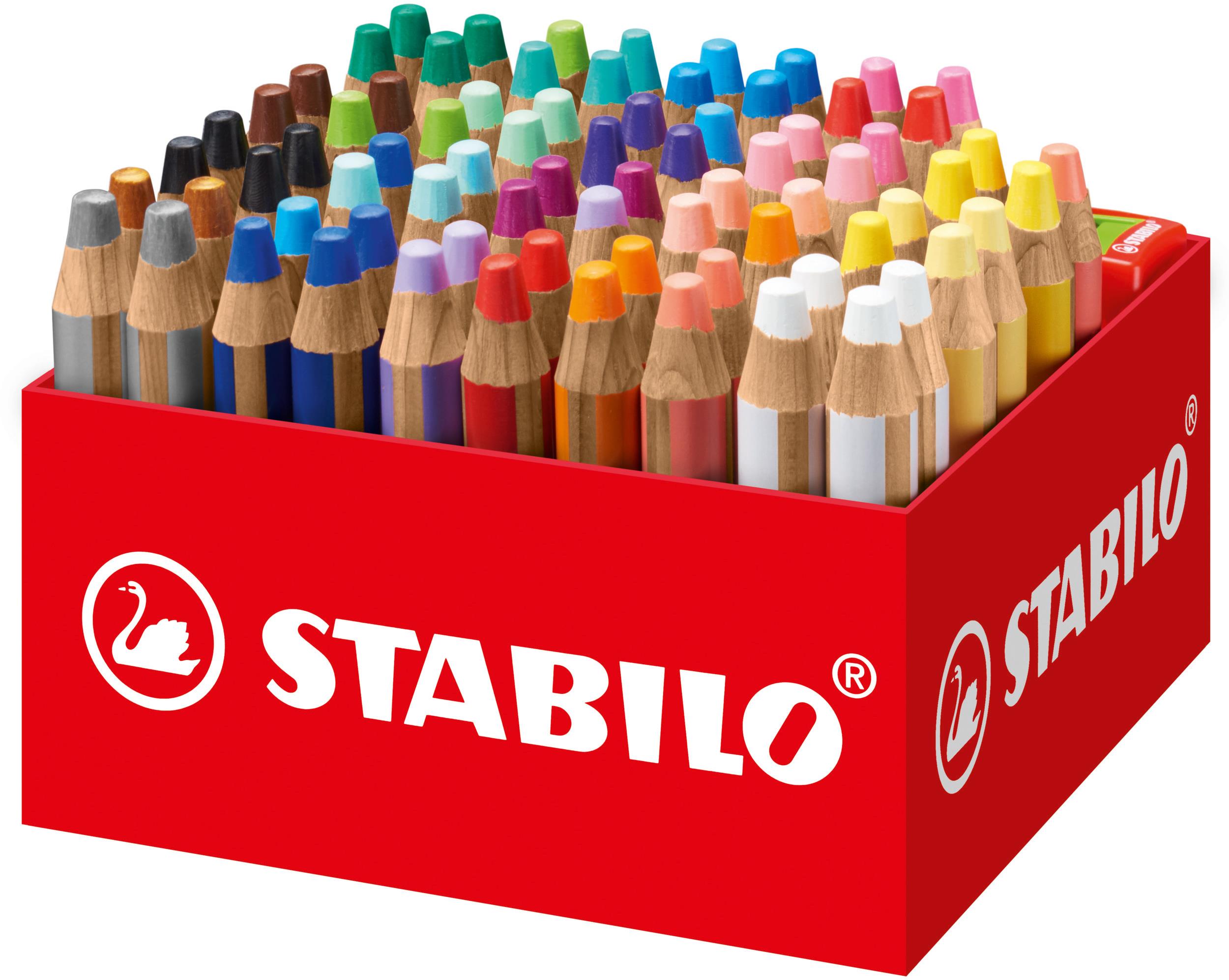 STABILO woody 3 v 1 set 76 ks pastelových barev se 4 ořezávátky