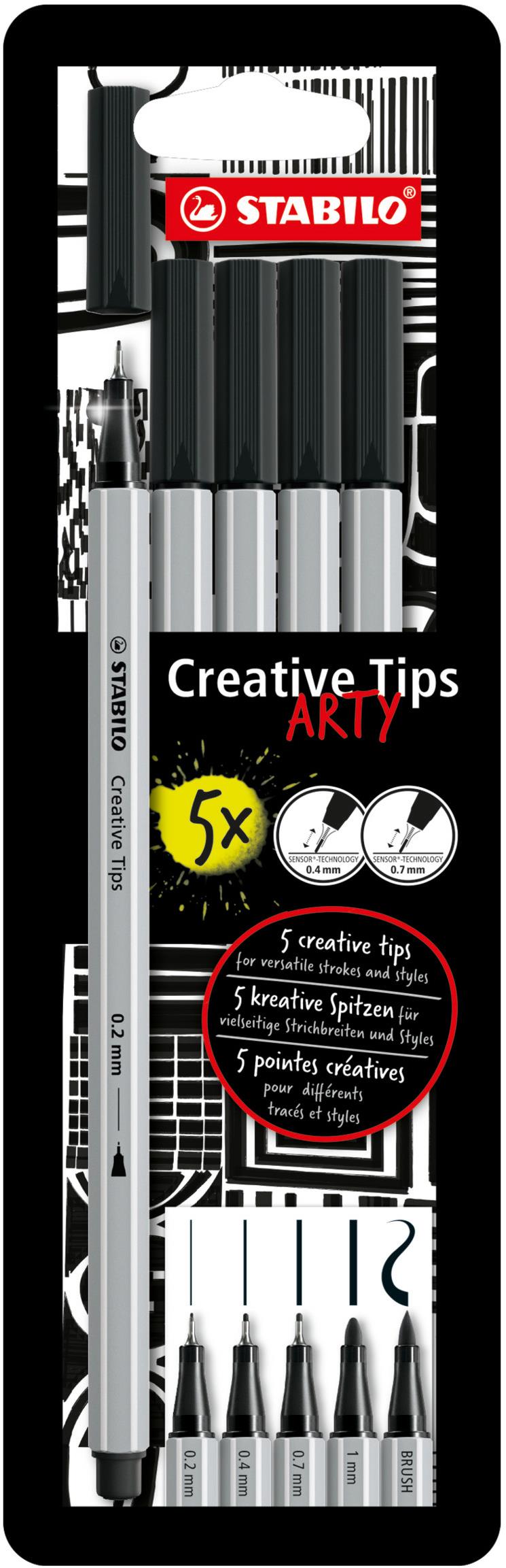 STABILO Creative Tips ARTY - sada 5 ks (černá barva)