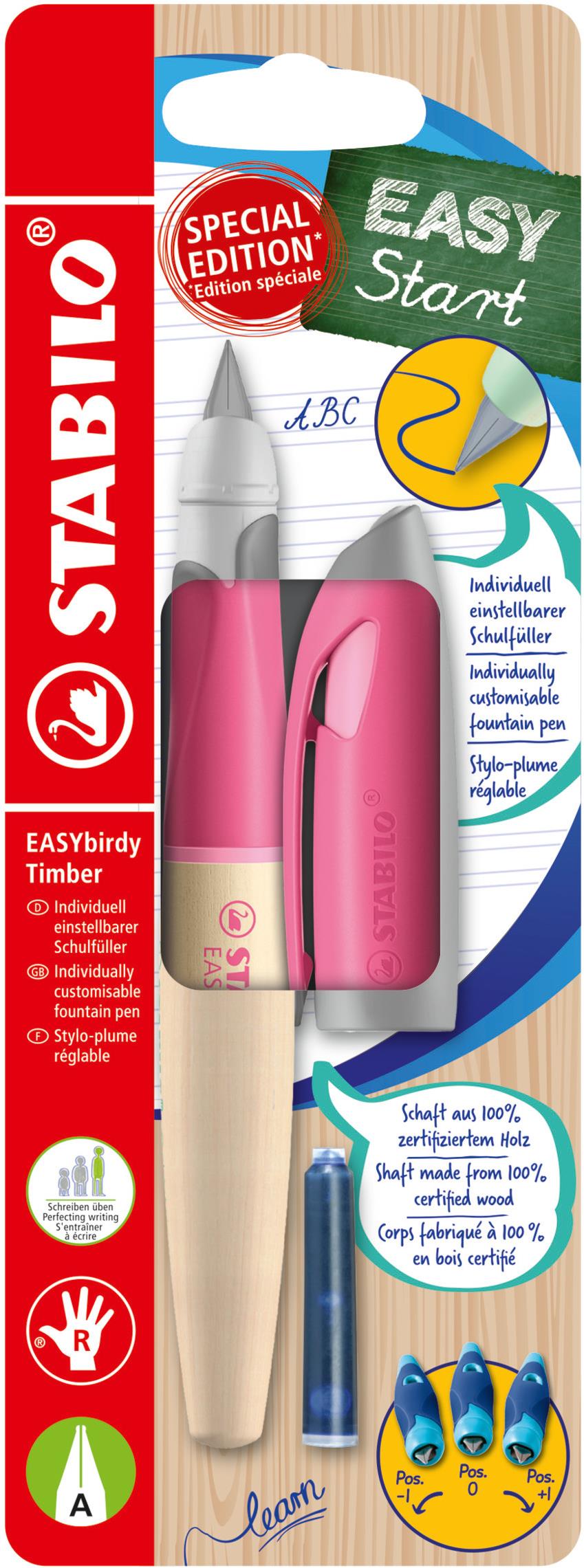 STABILO EASYbirdy Timber - hrot pro začátečníky, růžové