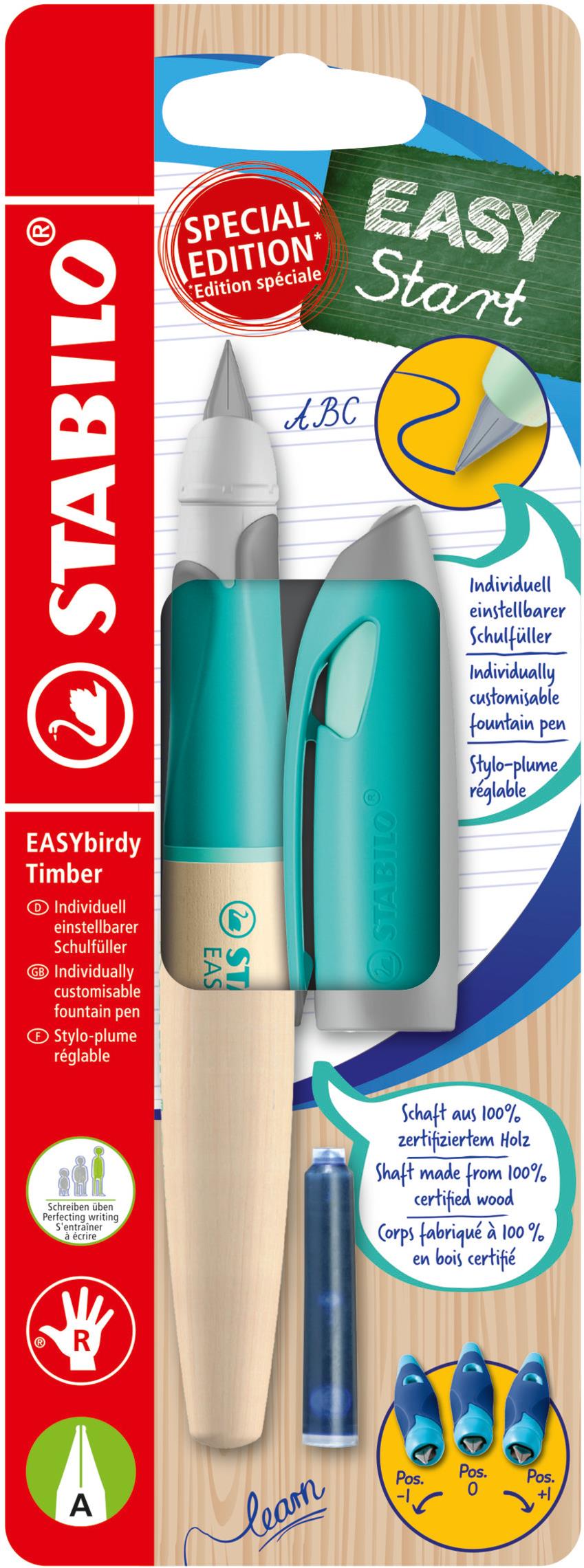 STABILO EASYbirdy Timber pro praváky, zelené pero pro začátečníky